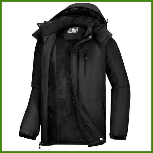 Waterproof Winter Ski Jacket with Faux Fur Fleece Lining